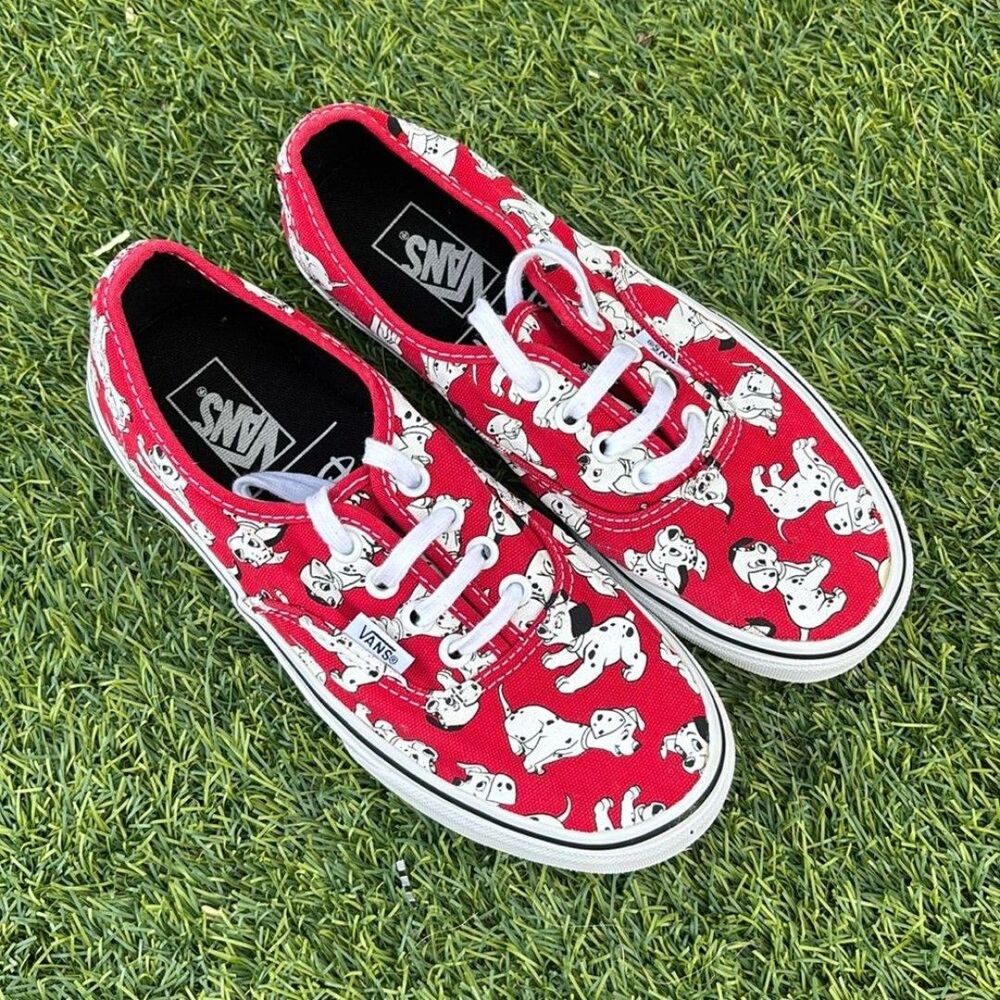 RARE Vans Disney 101 Dalmatians Red Shoes Sneakers in Womens Size 6.5